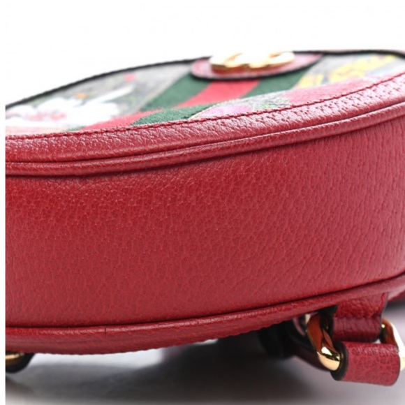 Gucci GG Supreme Monogram Web Flora Mini Ophidia Round Backpack in Red - Picture 4 of 6